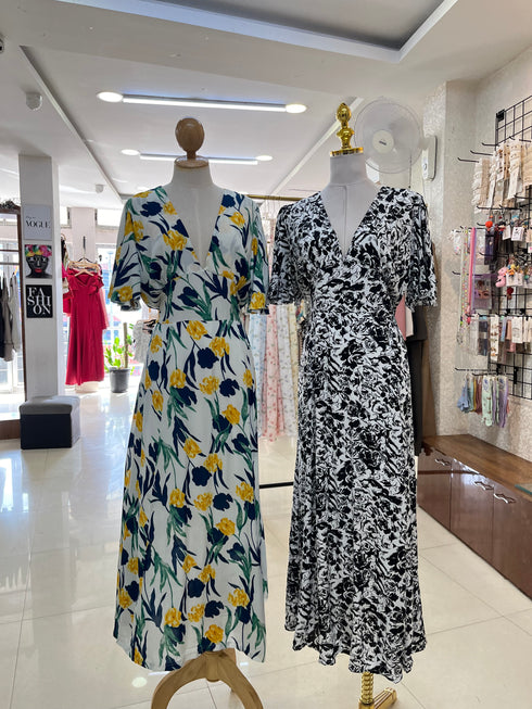 Summer Floral V-neck Long Dress